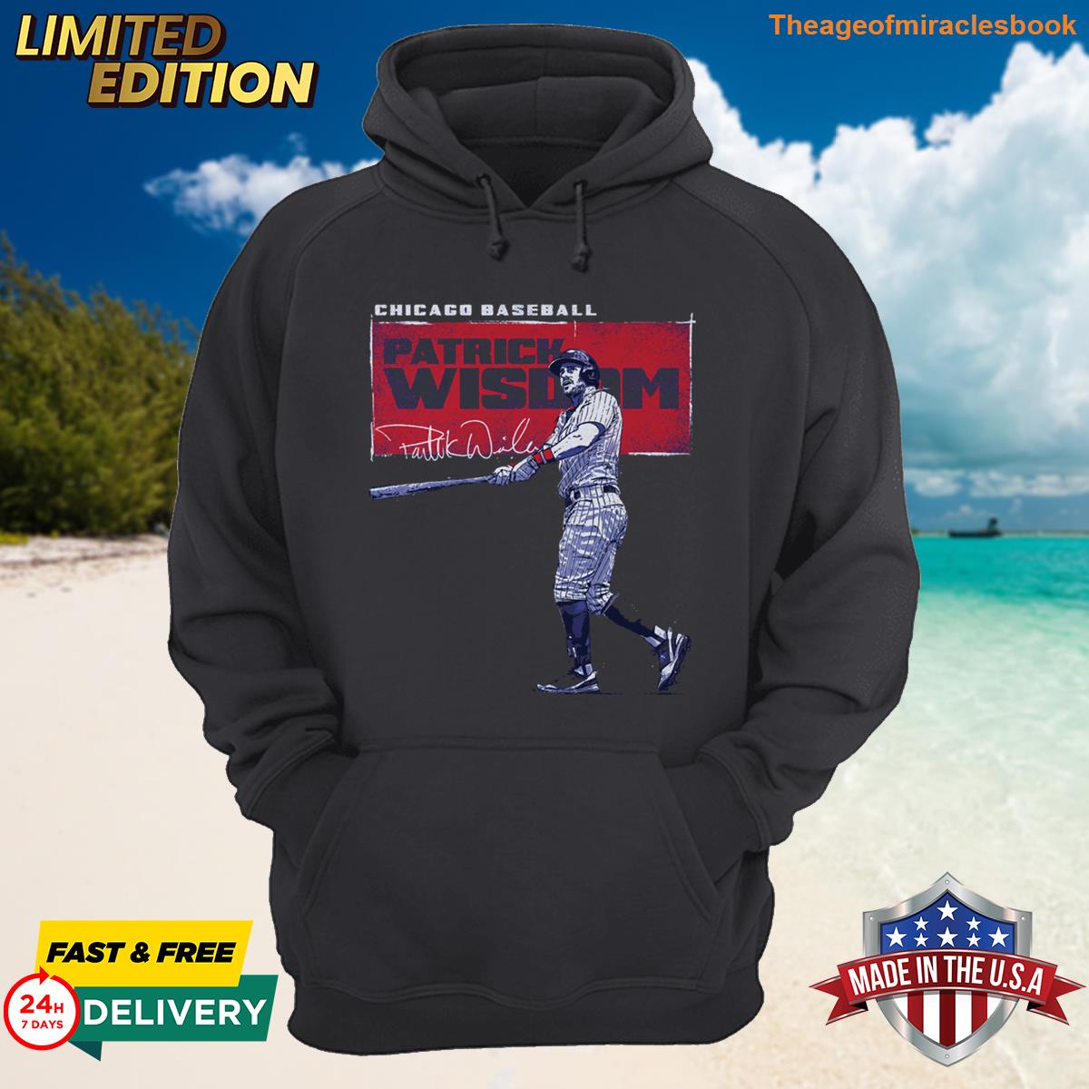 Alternative view of Official Patrick Wisdom Chicago C Highlight Sports T-shirt