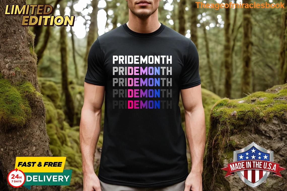 Dazzling Pridemonth Demon Vintage Human Right Bisexual For men T-shirt