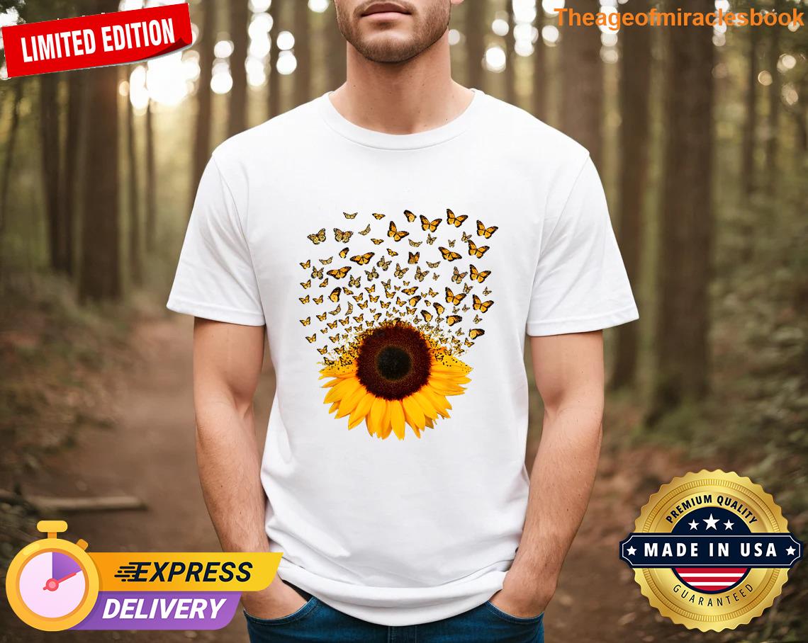 Adorable Butterfly Sunflower T-shirt