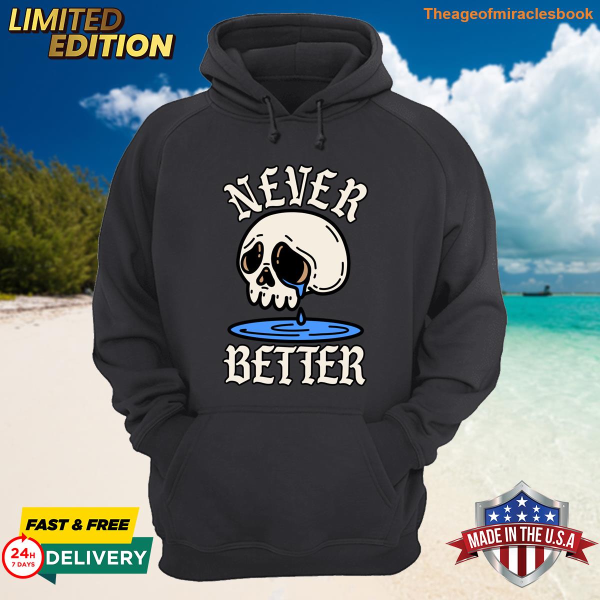 Alternative view of Never Better Crying Skull T-shirt