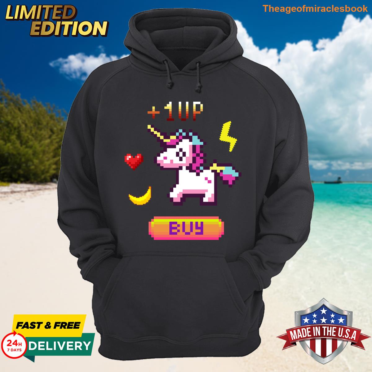 Alternative view of Unicorn 8bit T-shirt
