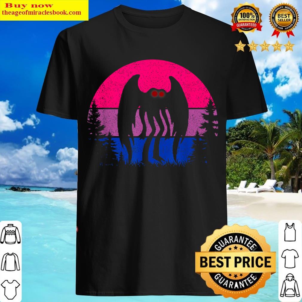 Retro Bi Mothman Bisexual Pride Point Pleasant Cryptid T-shirt