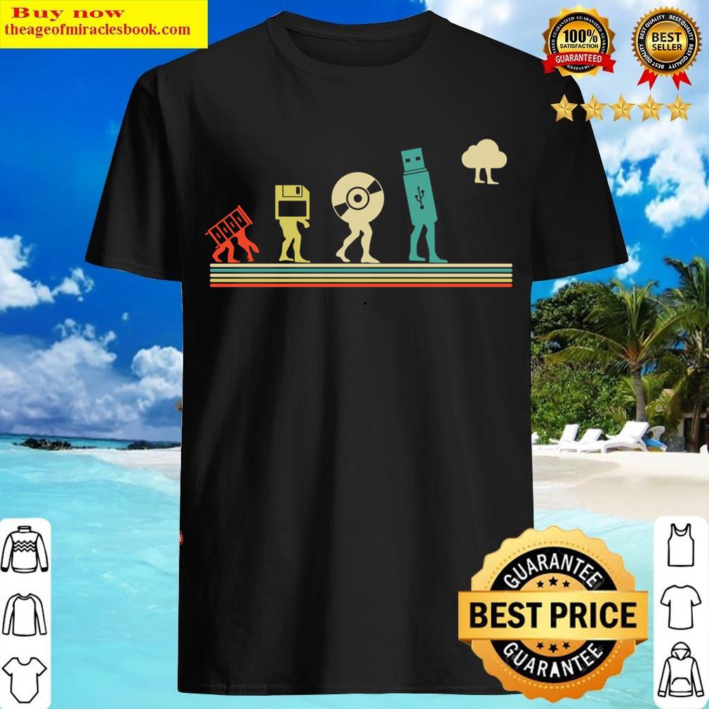 Evolution Of Data Storage Devices Usb Floppy Disk Cloud T-shirt
