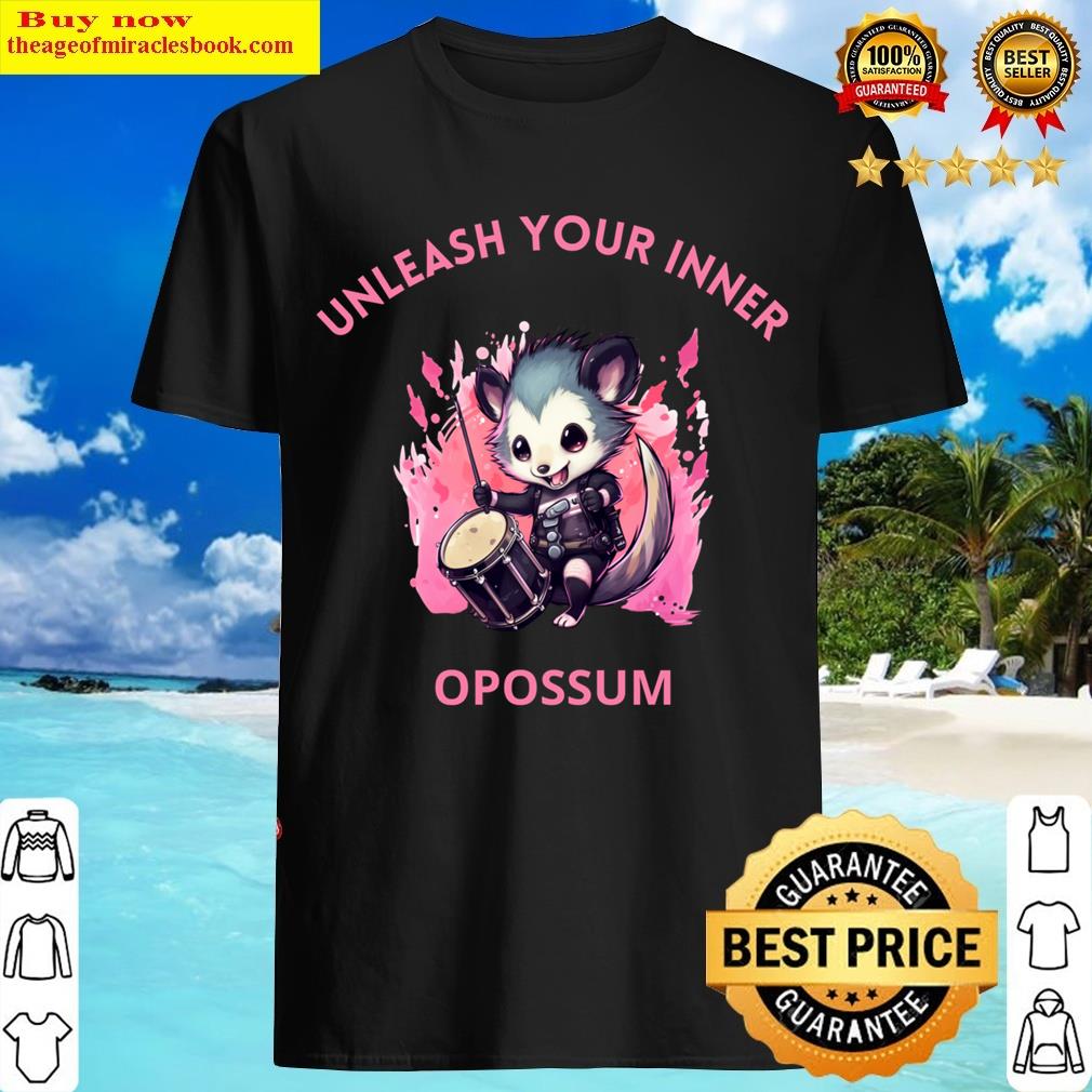 Funny Cute Opossum Drumming T-shirt