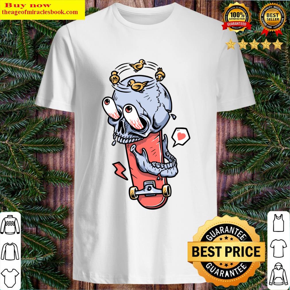 Funny Skull With Skateboard T-shirt