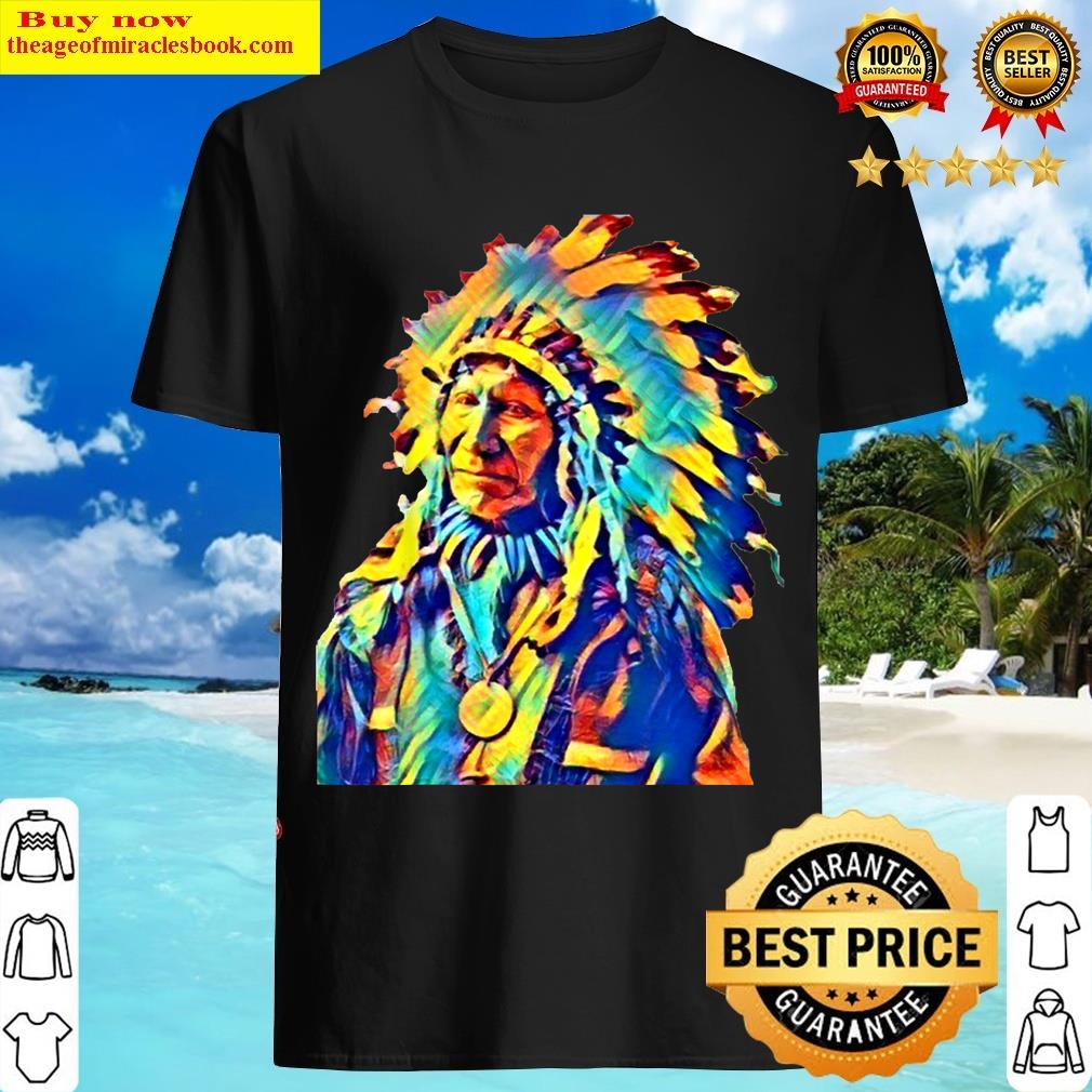 Native American Native Chief Colorful T-shirt