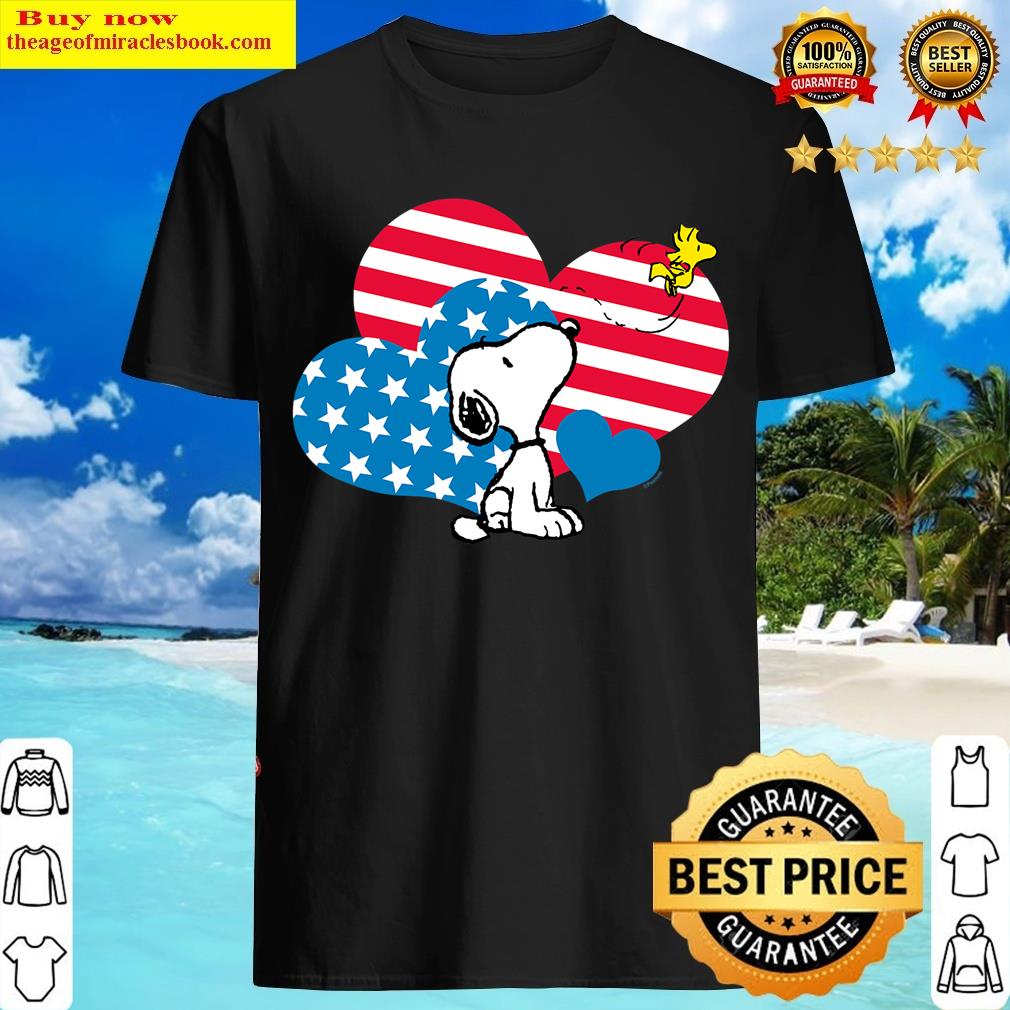 Peanuts Snoopy Flag Hearts T-shirt