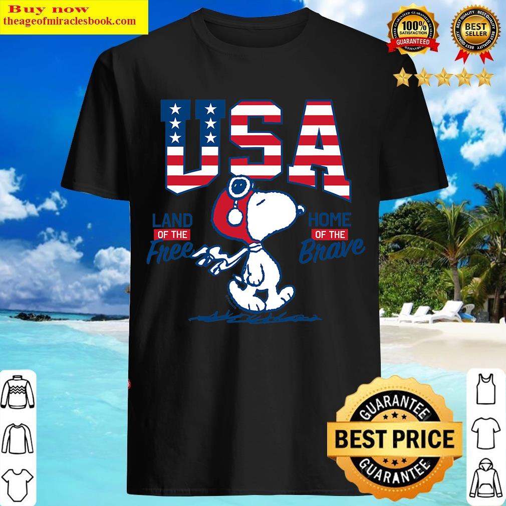 Peanuts Usa Snoopy Free Brave T-shirt