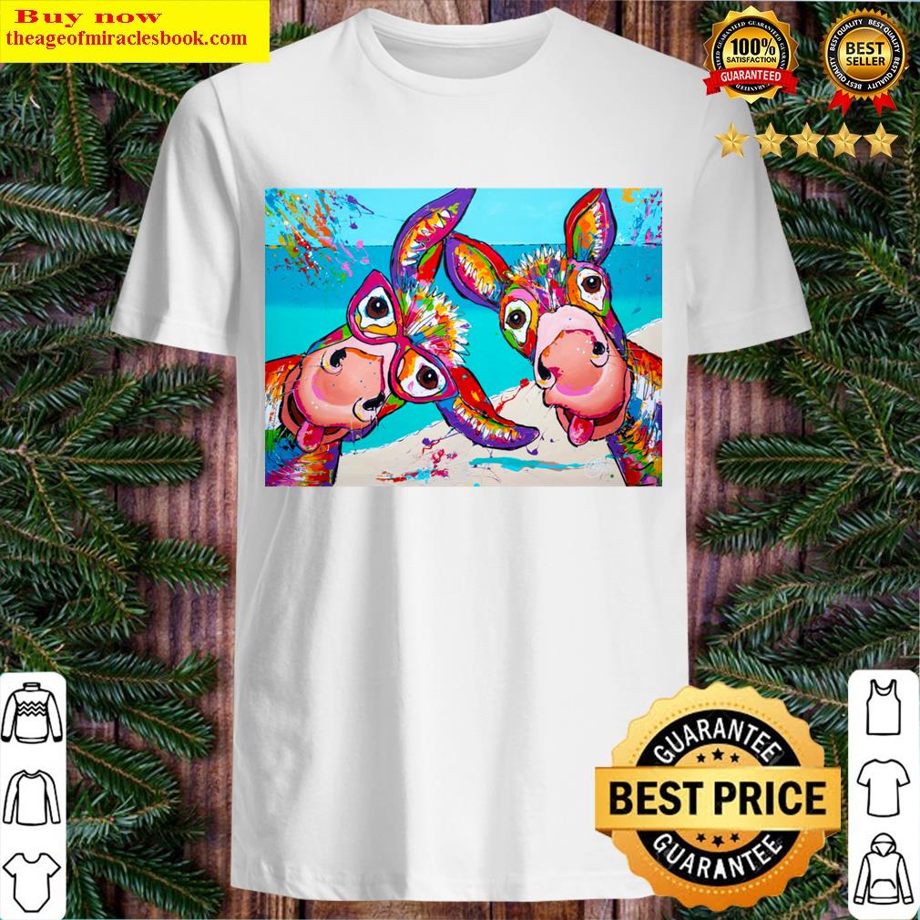 Funny Donkeys On The Beach Long T-shirt