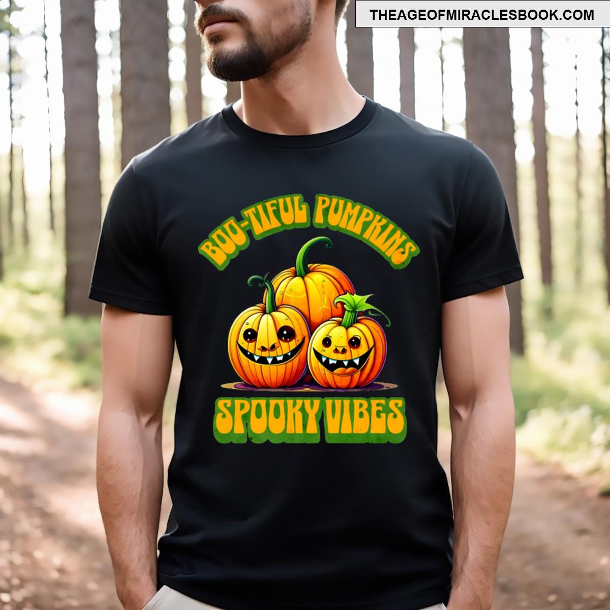 Bootiful Pumpkins Spooky Vibes Halloween Quotes T-shirt