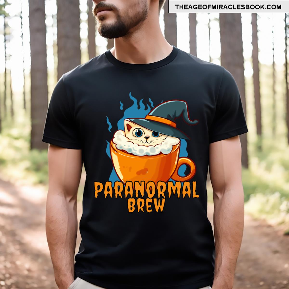 Paranormal Brew Witch Cat In A Cup T-shirt