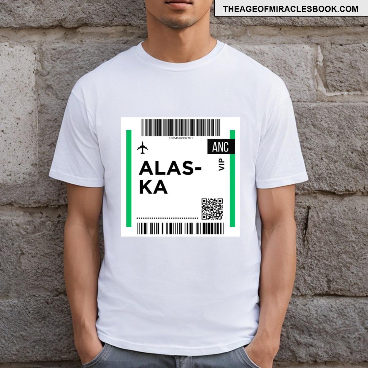 Alaska Mini Airplane Boarding Pass T-shirt