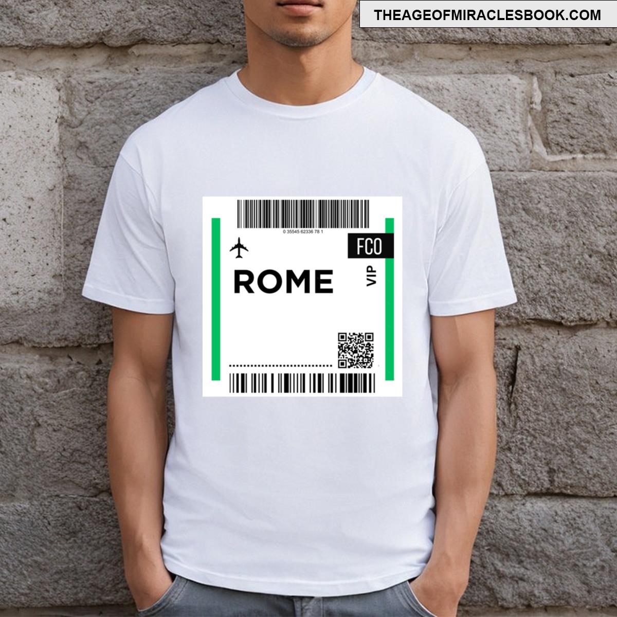 Rome Mini Airplane Boarding Pass T-shirt