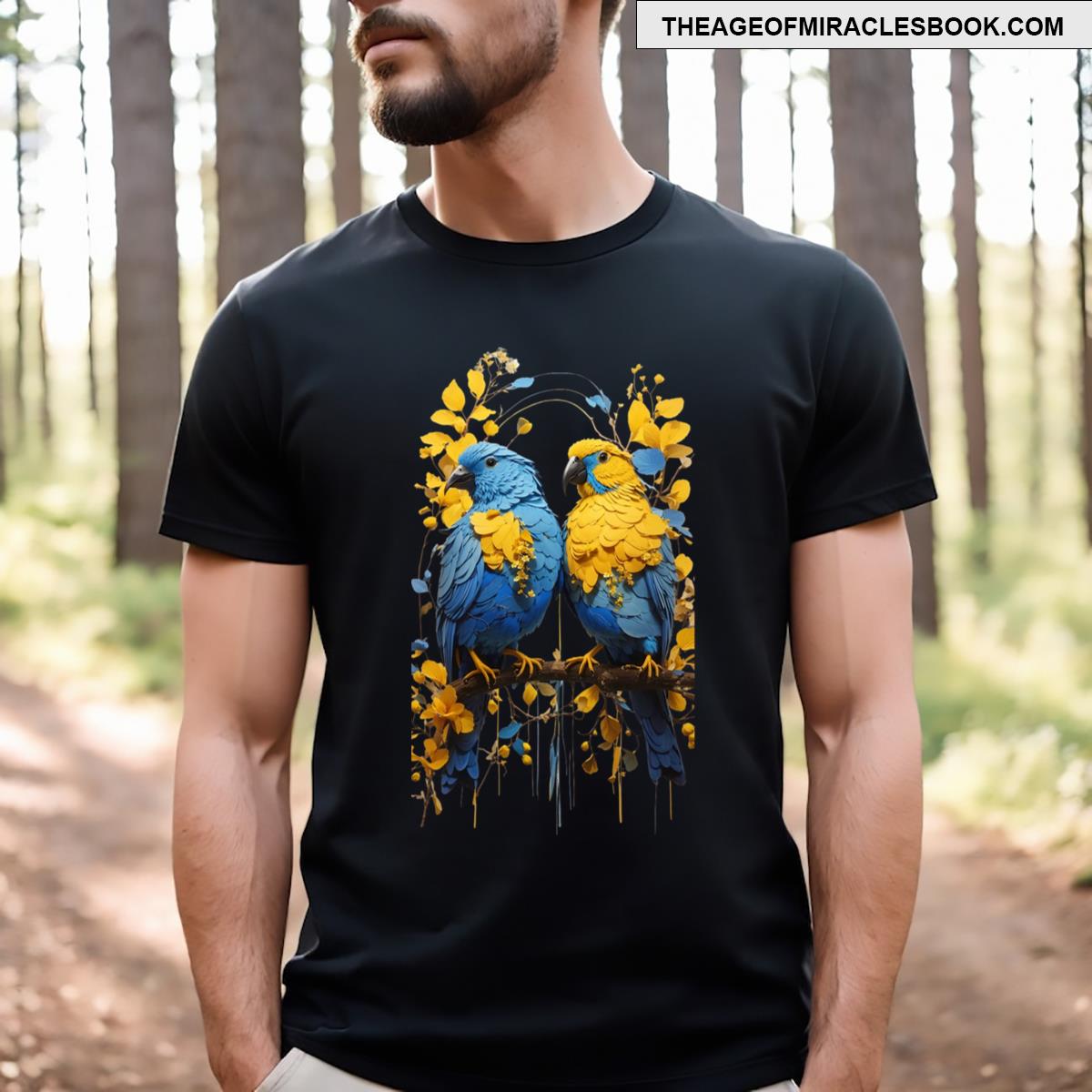 Yellow Blue Cute Birds Essential T-shirt