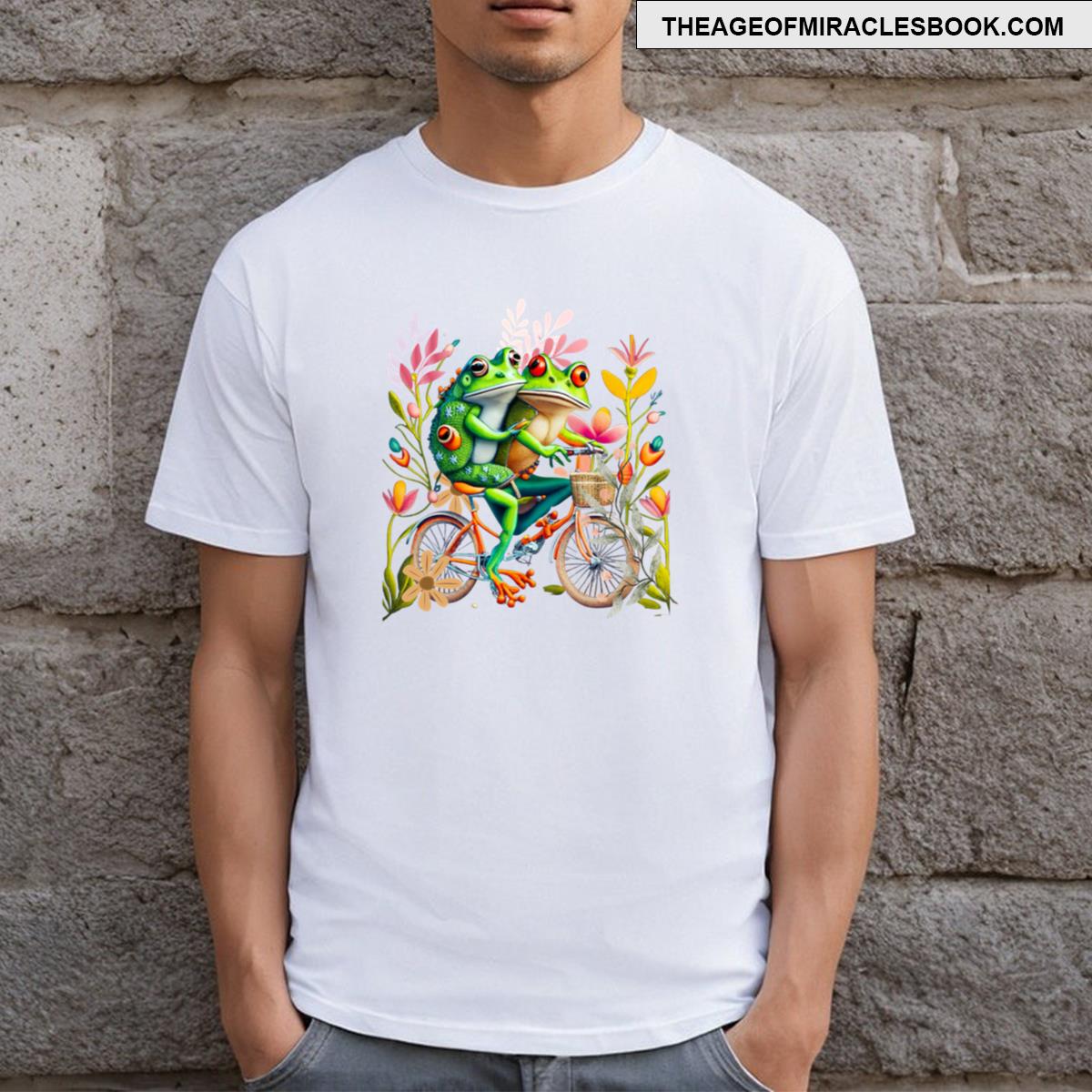 Frogs And Biccycle Vintage T-shirt