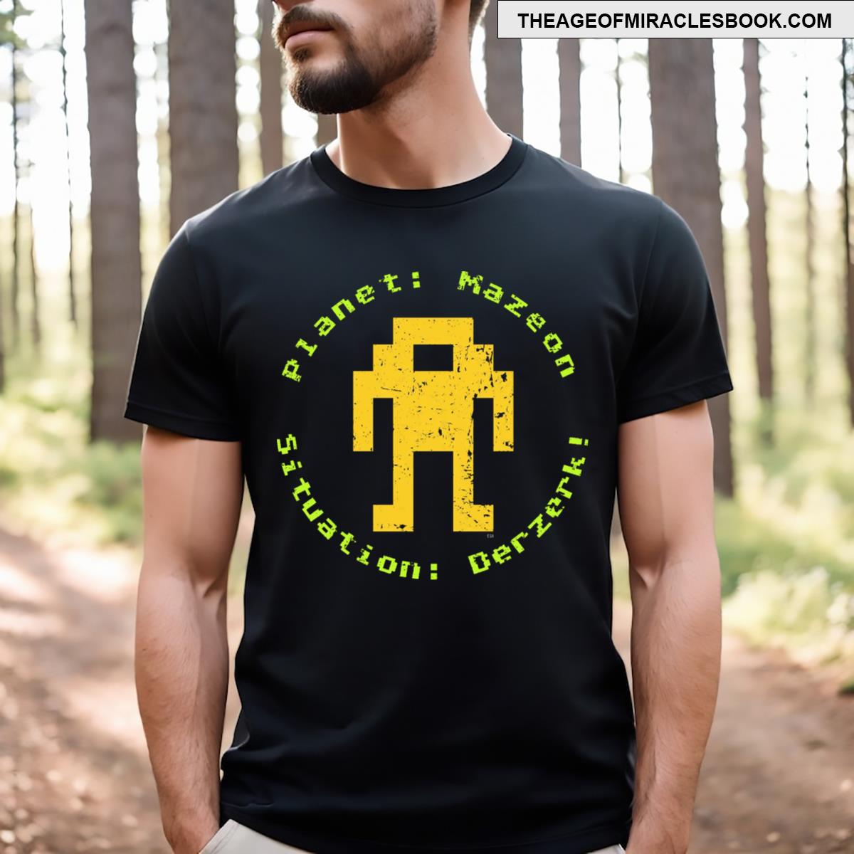 Planet Mazeon Robot Distressed T-shirt