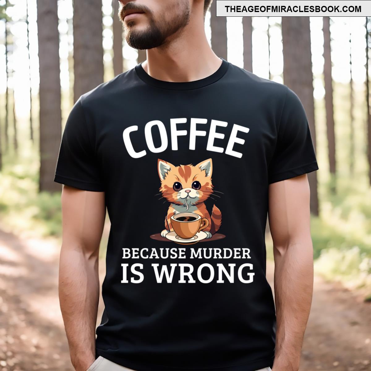 Coffee Because Murder Is Wrong Coffee Cat Funny Essential T-shirt