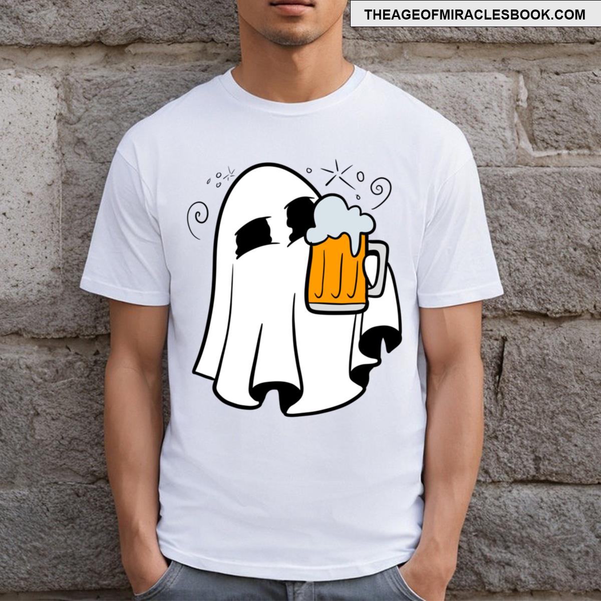 Ghost Just Living And Having Fun Drinking T-shirt