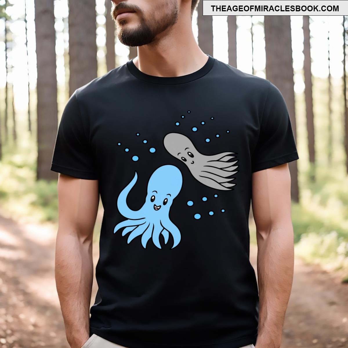 Cute Cartoon Octopus T-shirt