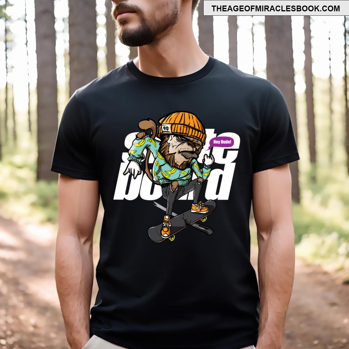 Monkey Playing Skateboard Monkey Skateboard Cool Monkey Skateboard Essential T-shirt