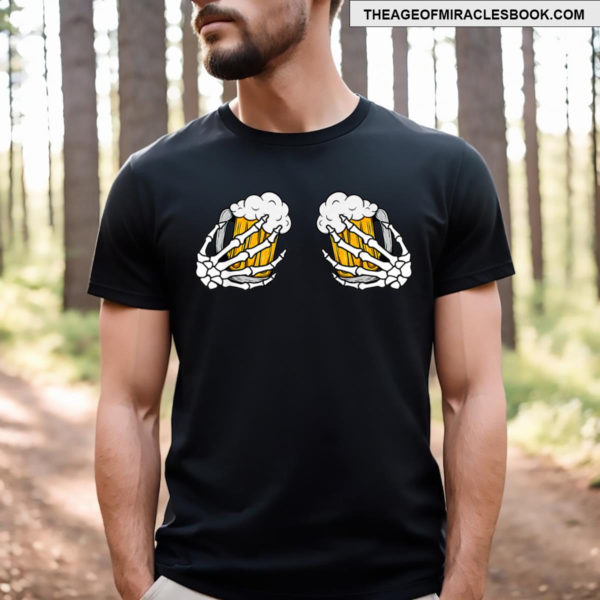 Skeleton Hands Beer Funny Drinking Halloween’s T-shirt