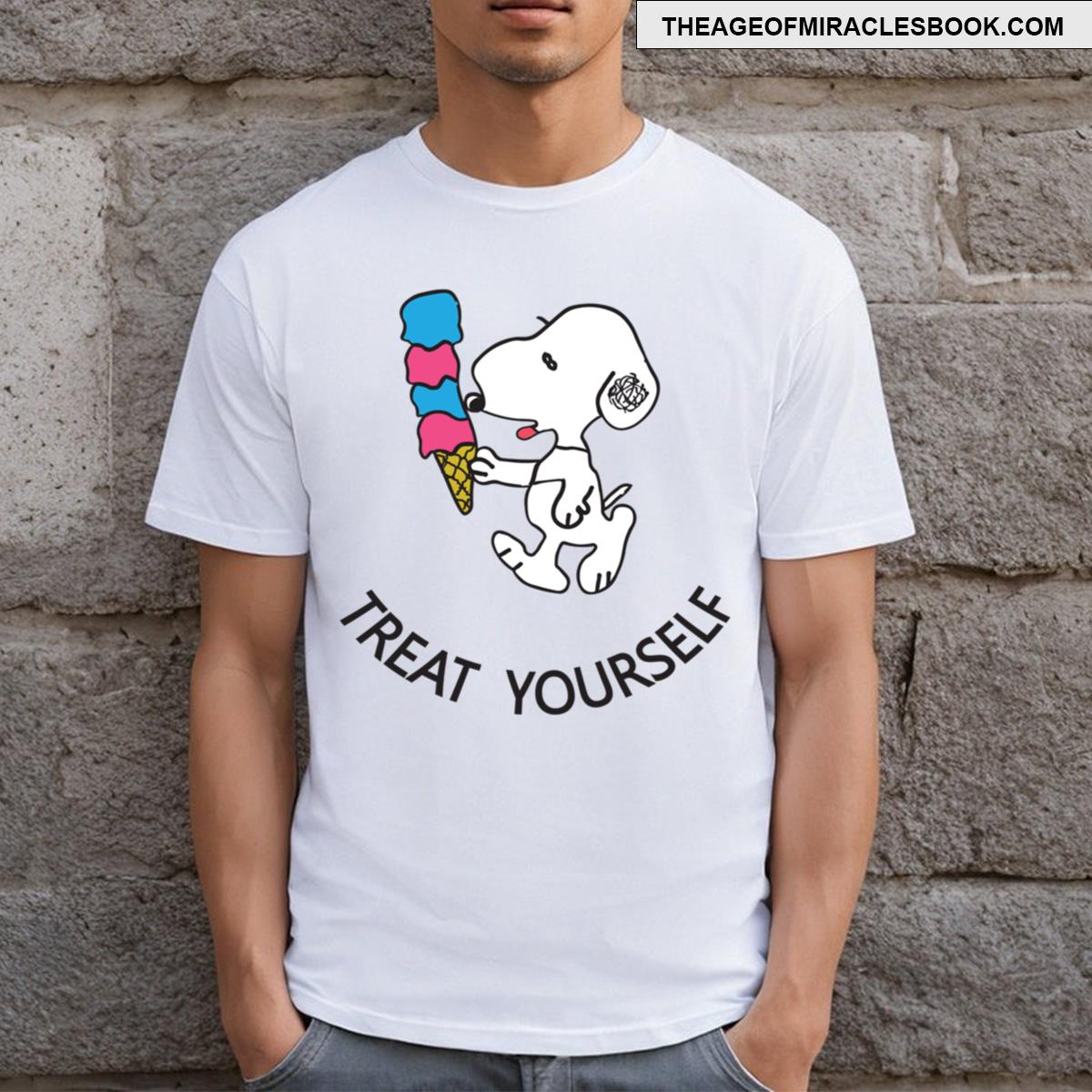 Funny Peanuts Treat Yourself Design T-shirt