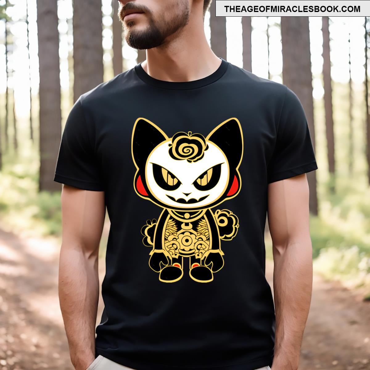 Funny Devil Cat Panda T-shirt