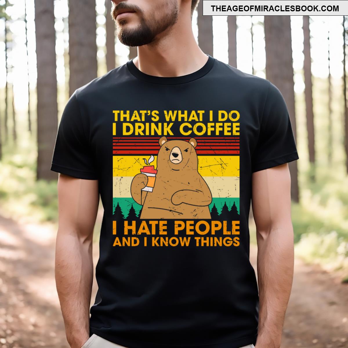 Grumpy Bear Coffee Sarcasm T-shirt