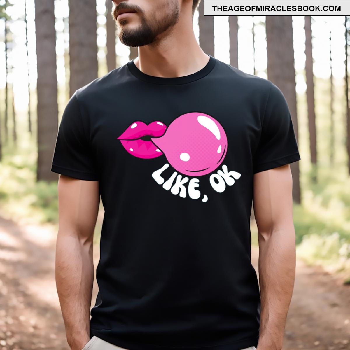 Like Ok Pink Lips Bubblegum T-shirt