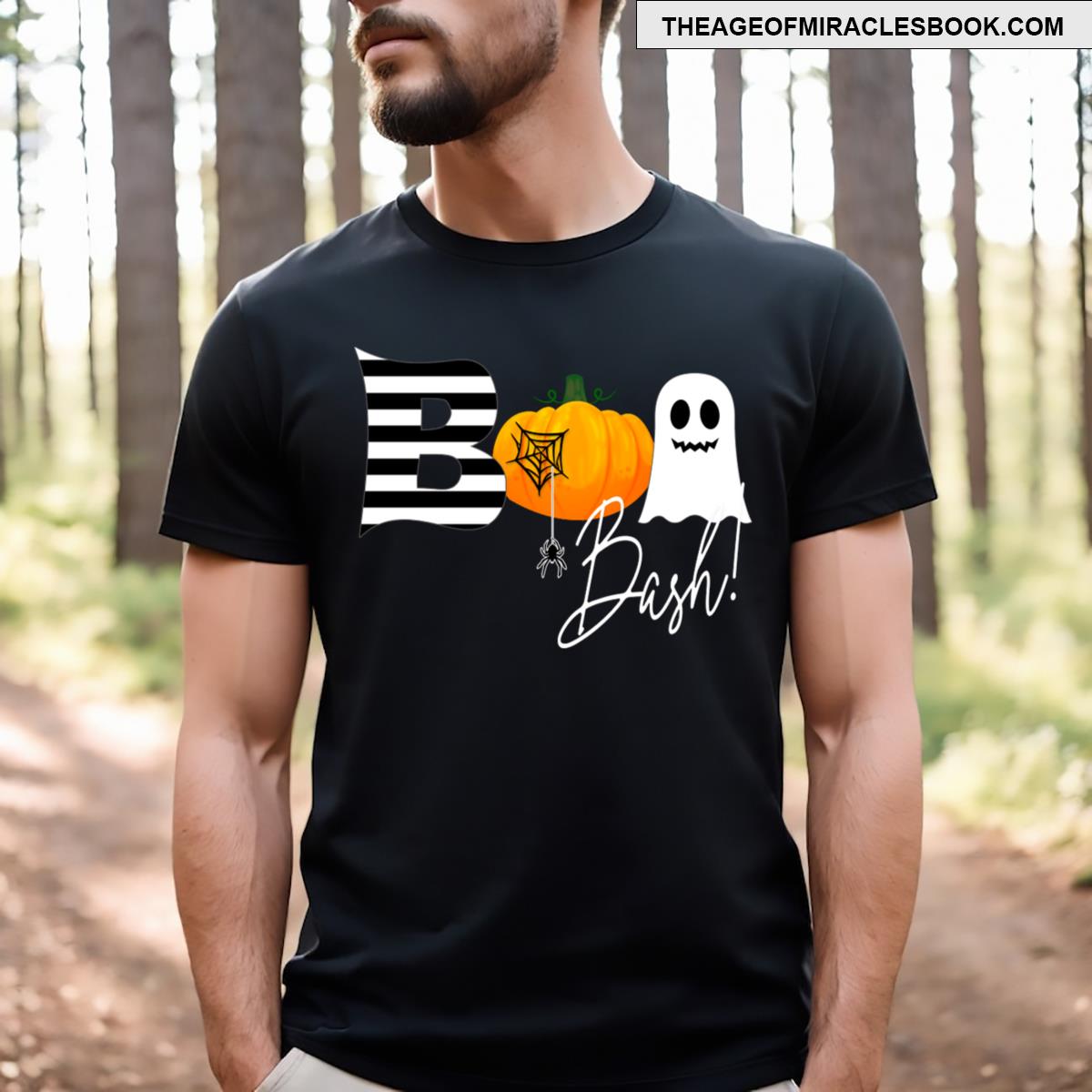 Boo Halloween Ghost Spiders Pumpkin T-shirt