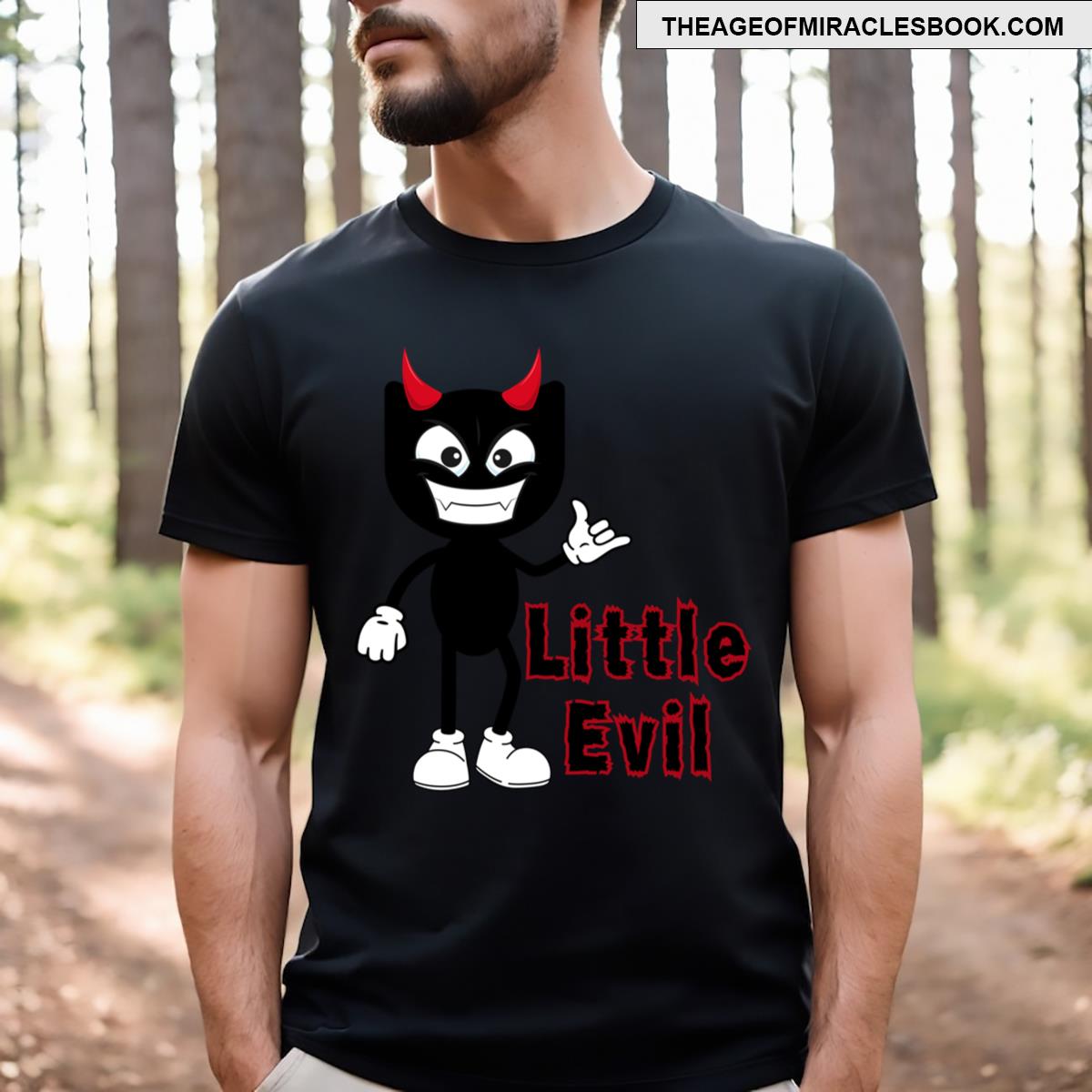 Little Evil Funny Art T-shirt