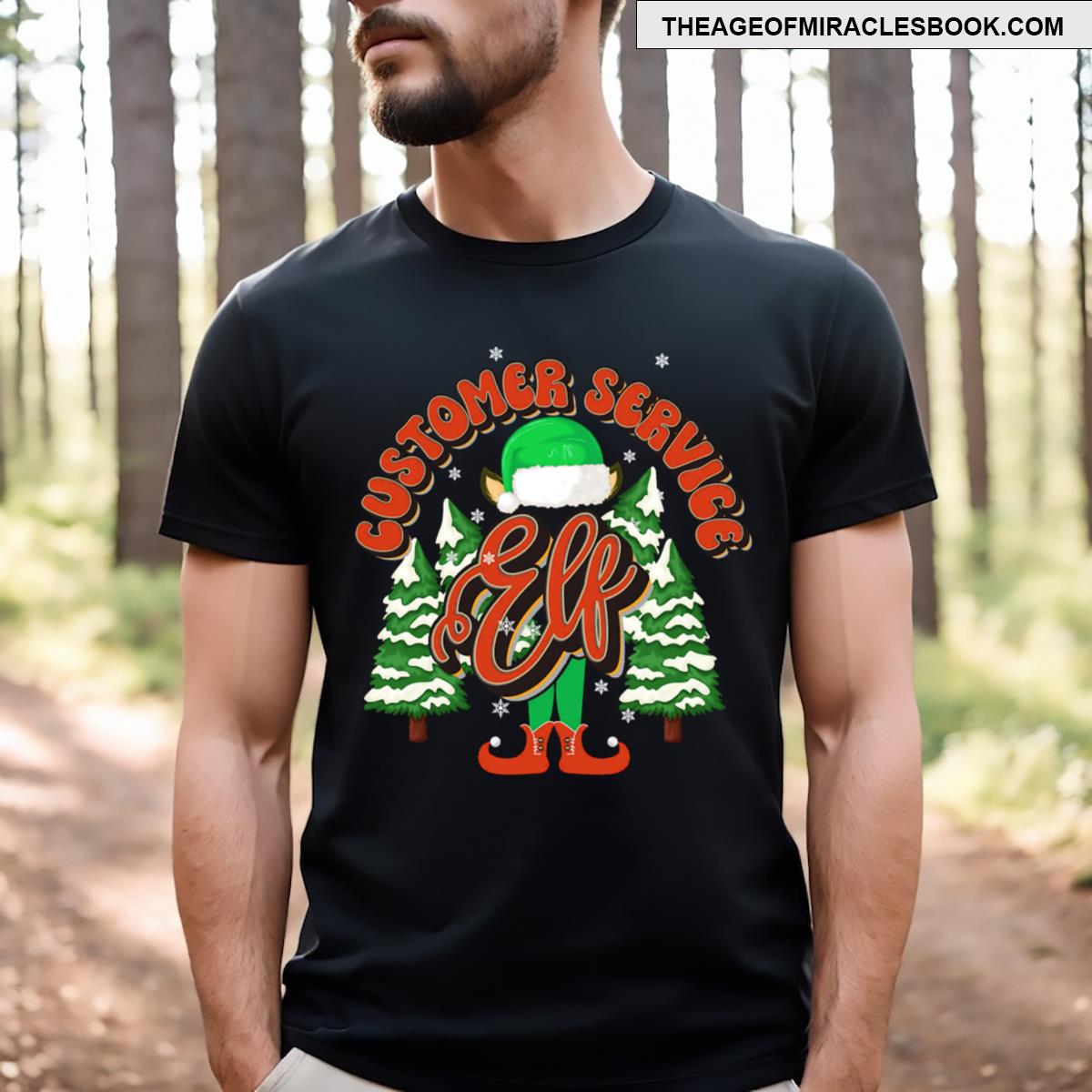 Customer Service Elf Christmas T-shirt