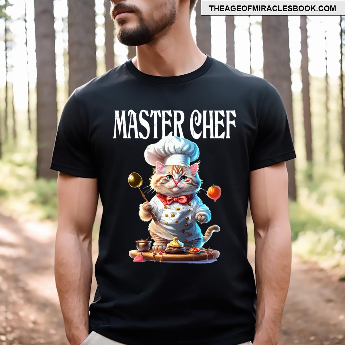 Cute Cat As A Chef Funny Cat Design T-shirt