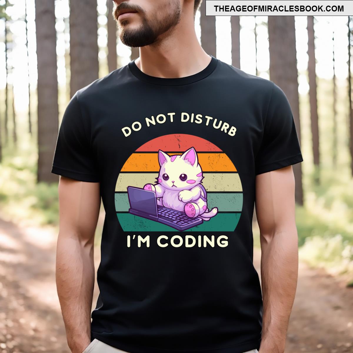 Do Not Disturb I’m Coding Funny And Cute Cat T-shirt