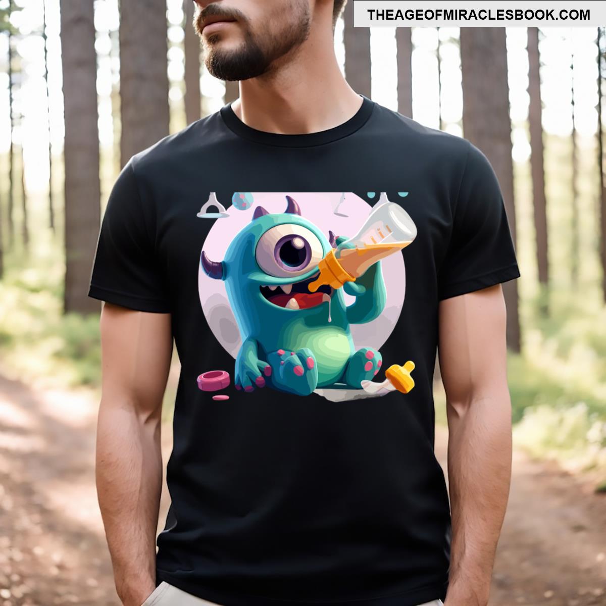 Baby Monster Taking Bottle T-shirt