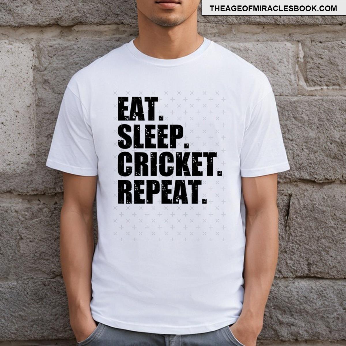 Funny Cricket Eat Sleep Cricket Repeat T-shirt