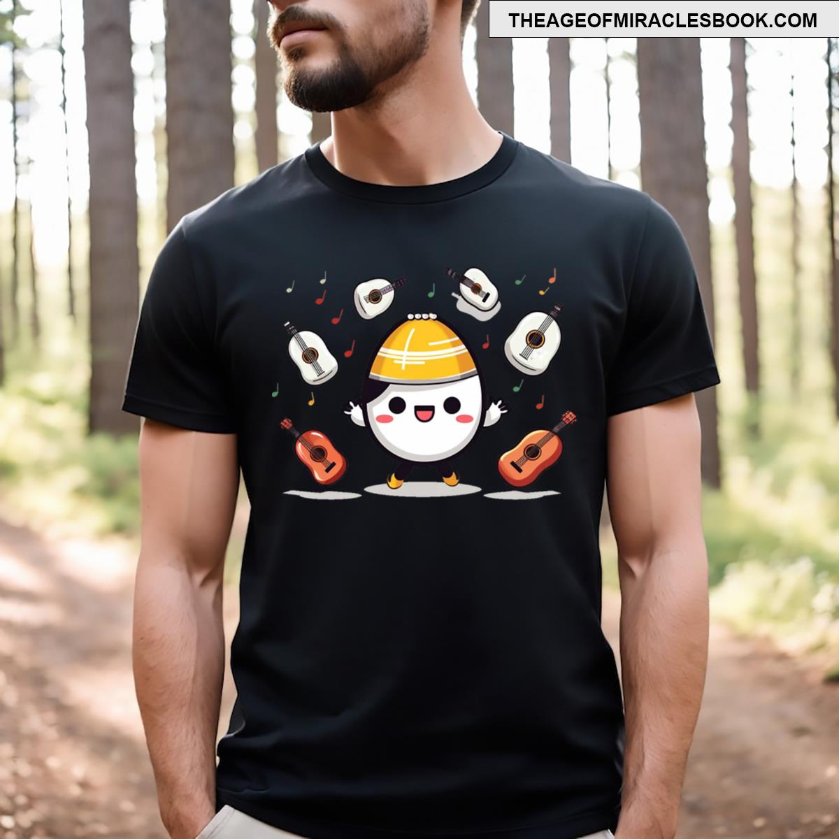 Cute Mascot And Guitars T-shirt