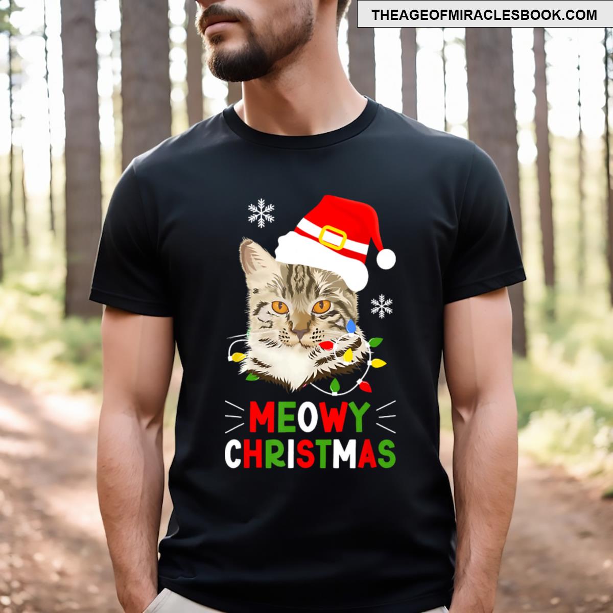 Meowy Christmas Cat T-shirt