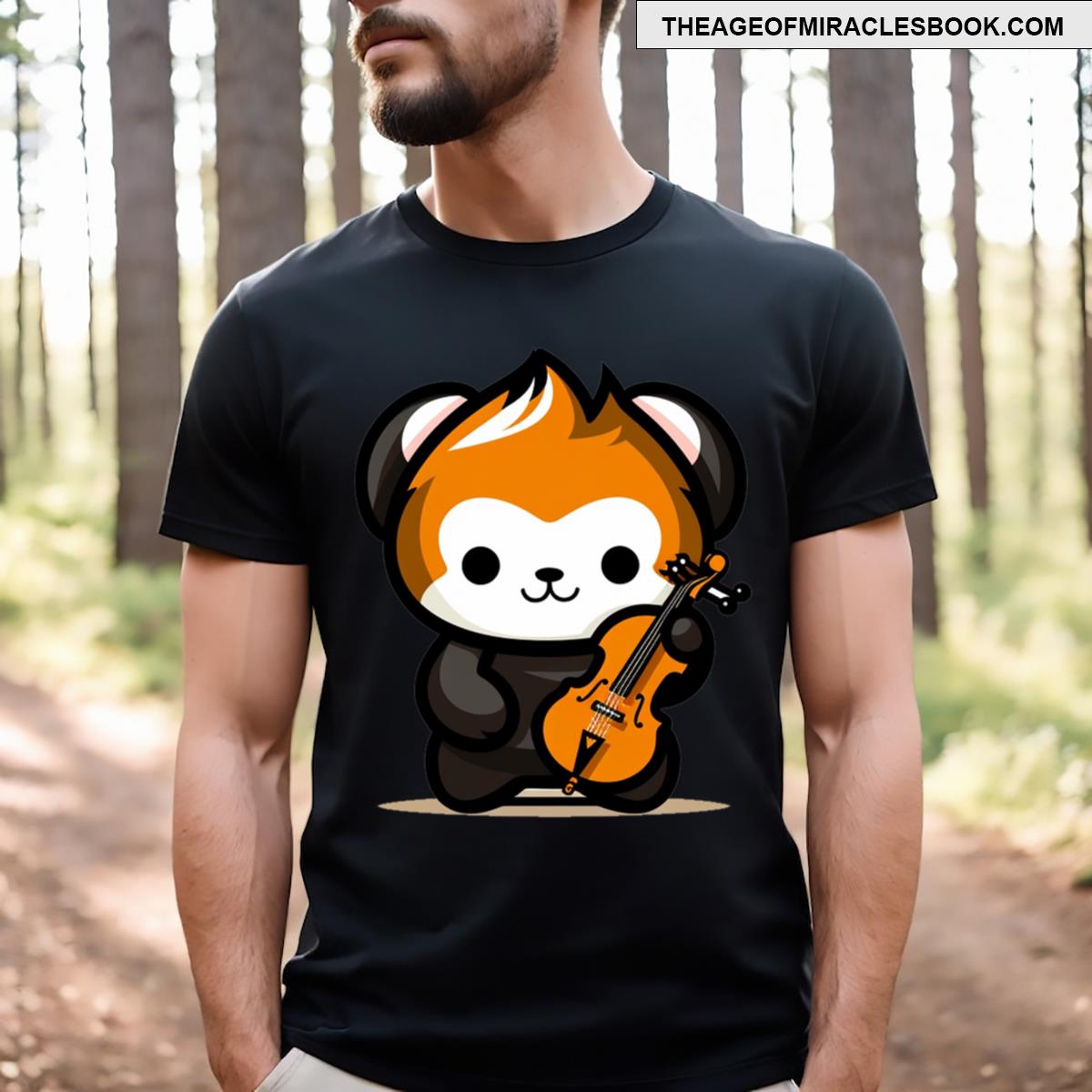 Chibi Panda Playing Cello T-shirt