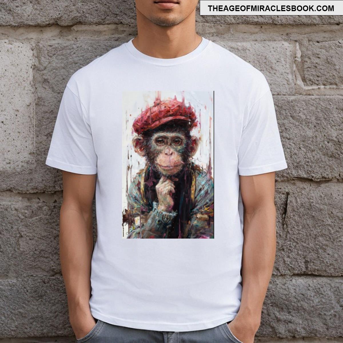 Monkey Oil Paint Strong Brush Strokes Paint Splashes T-shirt