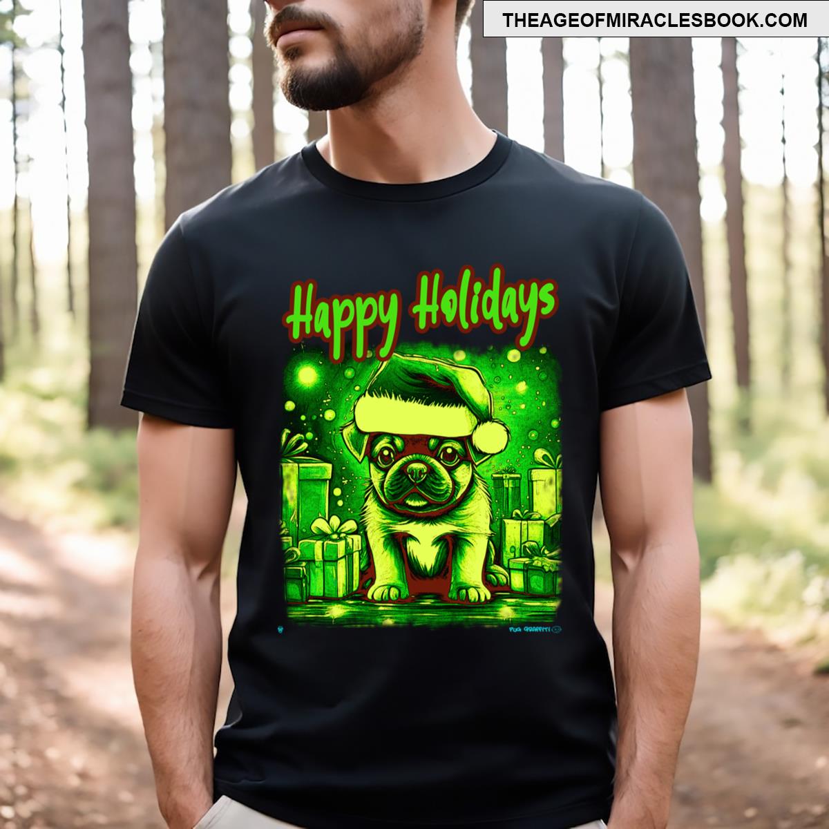 Pug Happy Holidays 37 Alternative T-shirt