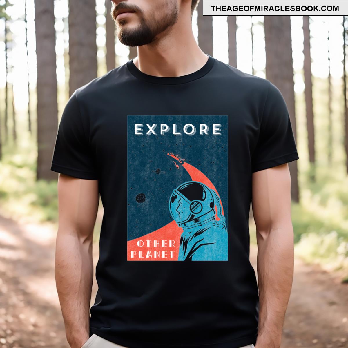 Explore Other Planet Vintage Space Poster 3 T-shirt