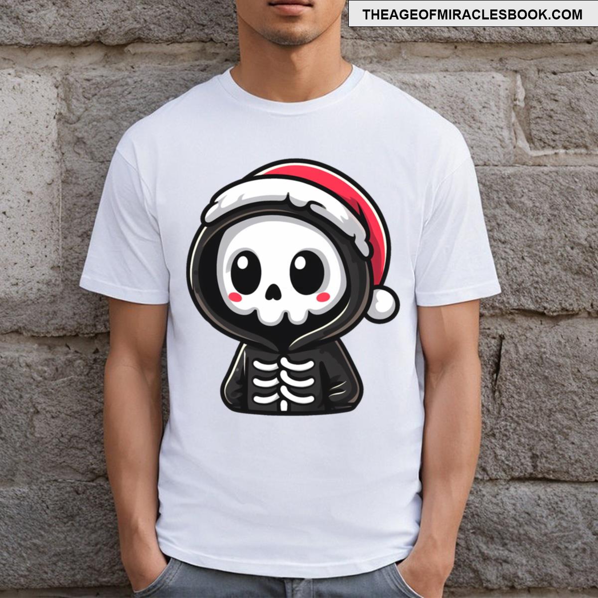 Cute Grim Reaper With Santa Hat T-shirt