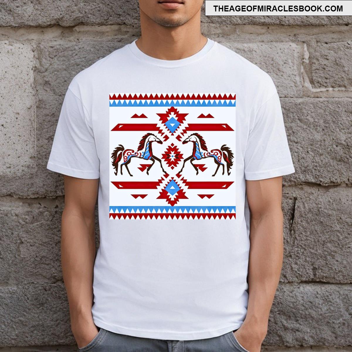 Ethnic Print Horses T-shirt