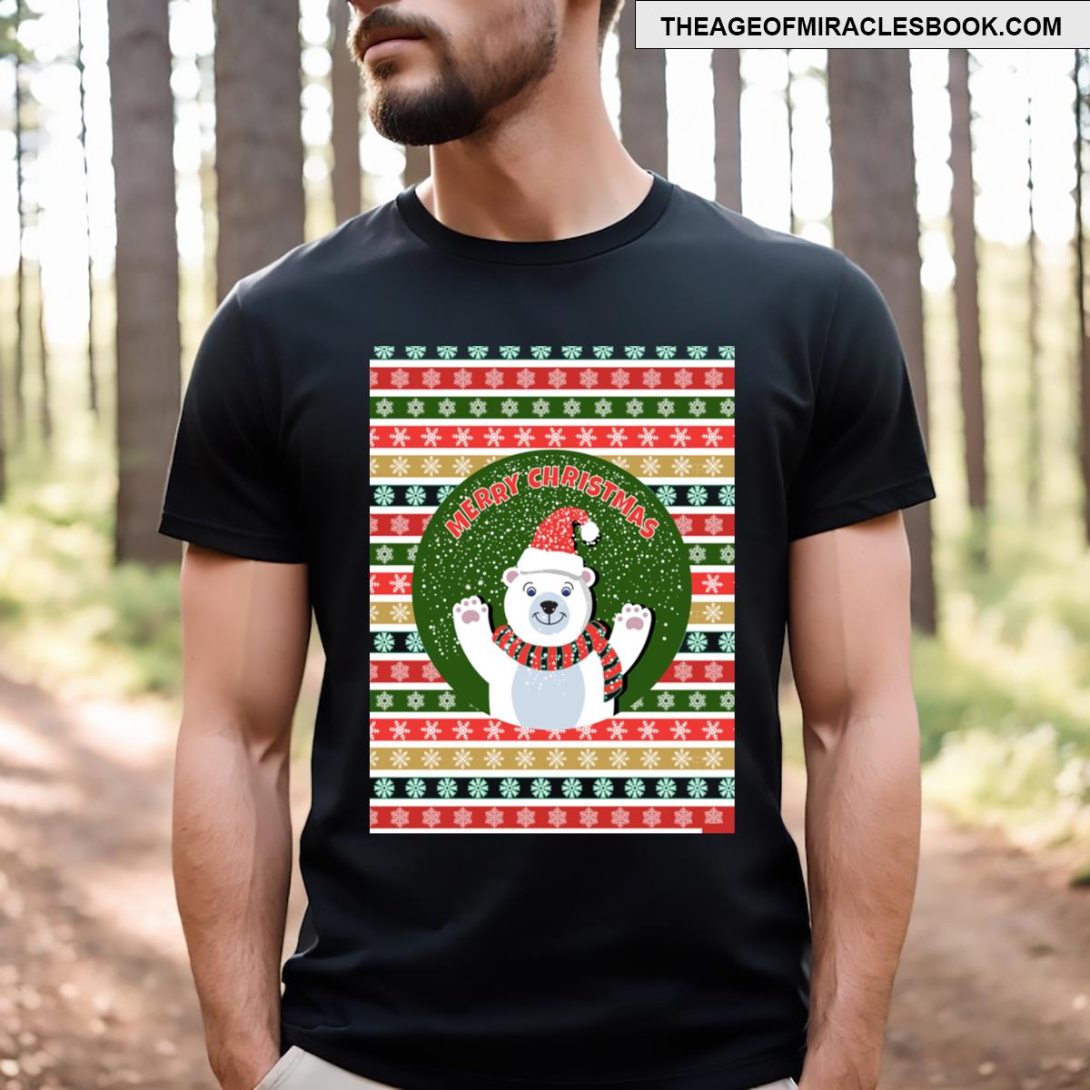 Christmas Festive Snow And Color Pattern T-shirt