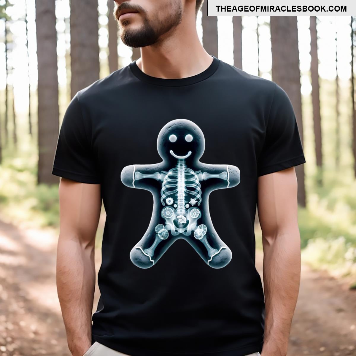 Xray Vision Gingerbread Man T-shirt