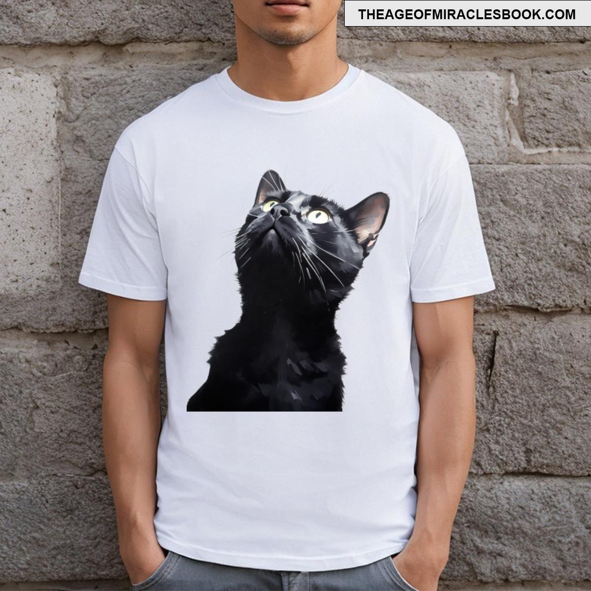 Black Cat Cute Look T-shirt