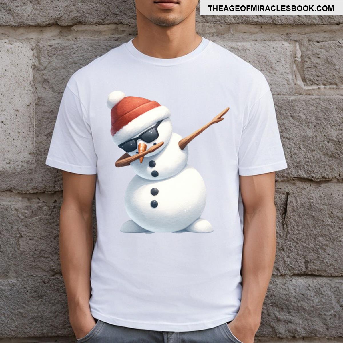 Christmas Snowman Dabbing Dance T-shirt