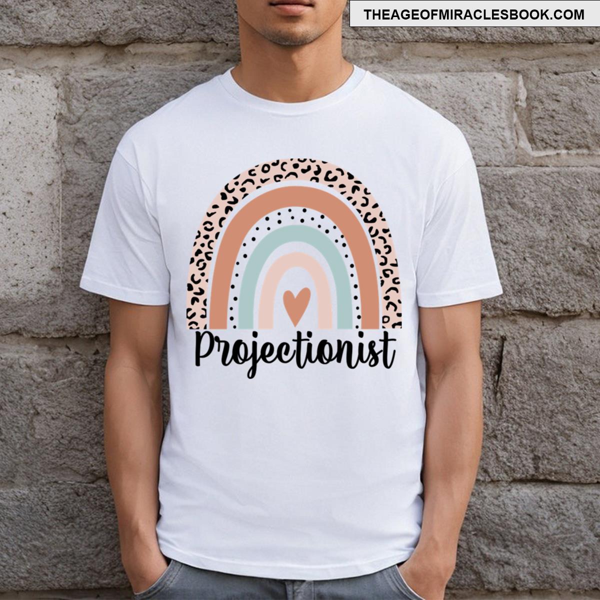 Projectionist Rainbow Leopard Funny Projectionist Gift T-shirt