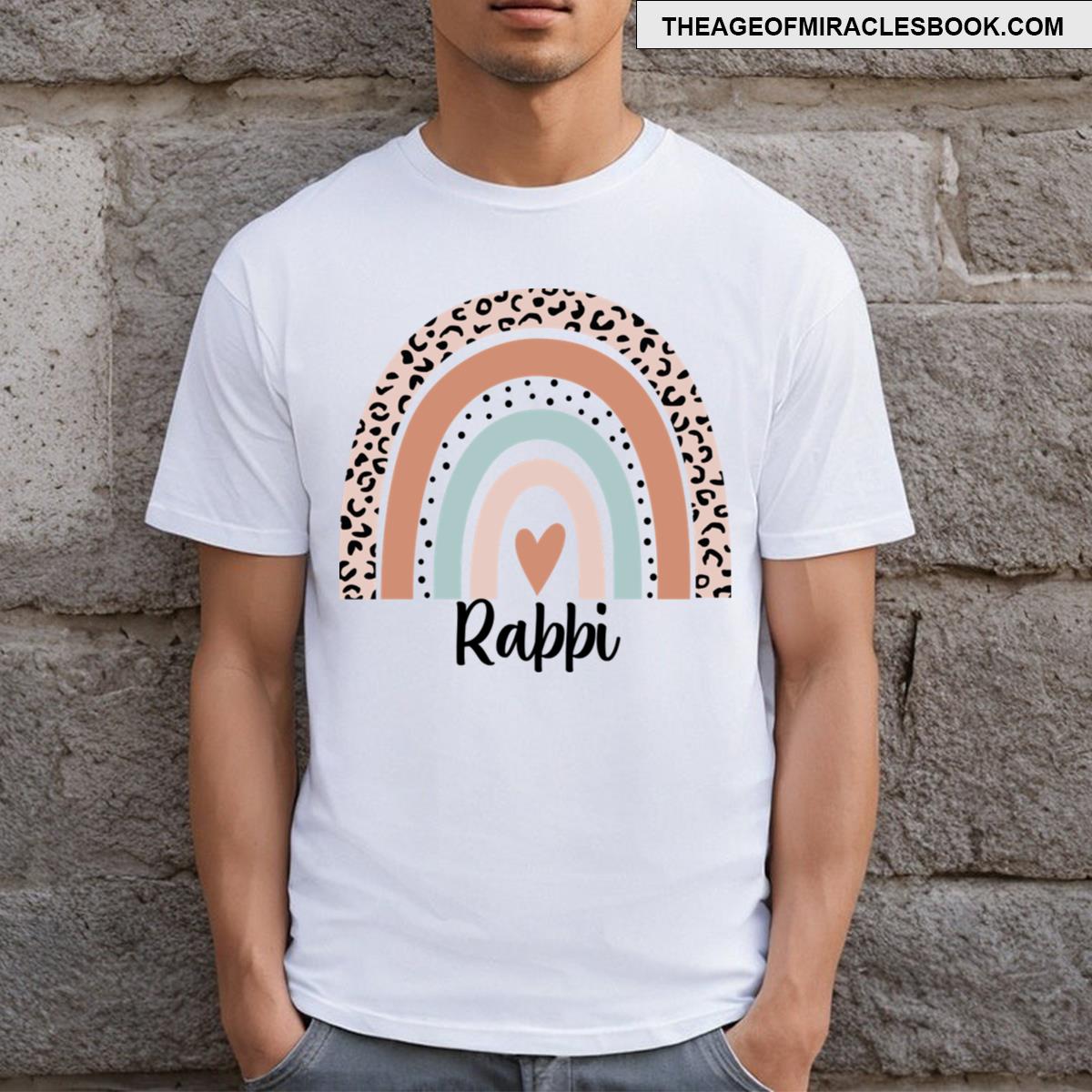 Rabbi Rainbow Leopard Funny Rabbi Gift T-shirt